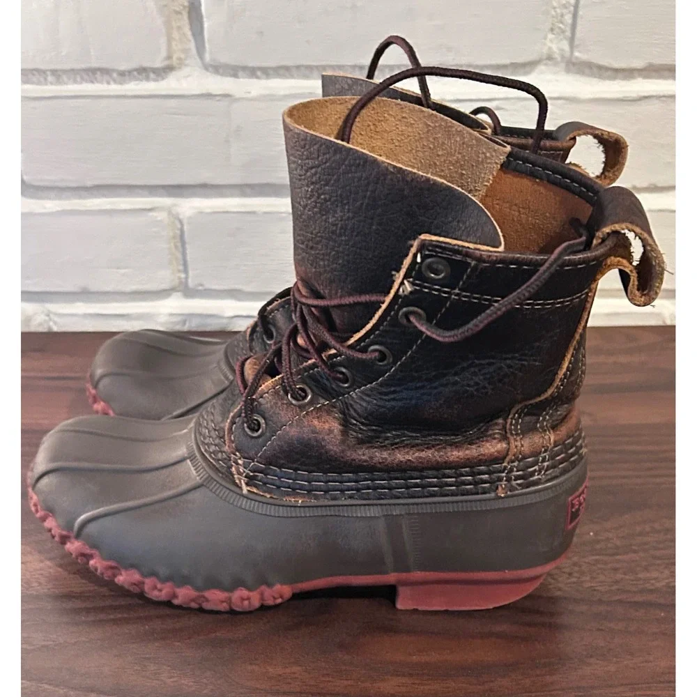 LL Bean Bean Boots Dark Brown Leather Duck Boot Pics for Size Gorpcore Rain Snow